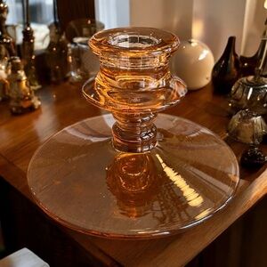 Vintage Depression Glass Candlestick. Pink in GVC